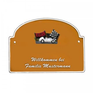 Namensschild - Namensschild Decoramic aus Arteliht groer Bogen  240x170mm  terrakotta/weiss, aus Arteliht, Motiv Baum, Natur, Idylle
