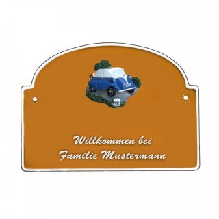 Namensschild - Namensschild Decoramic aus Arteliht groer Bogen  240x170mm  terrakotta/weiss, aus Arteliht, Motiv Baum, Natur, Idylle