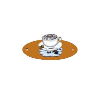 Namensschild Oval- Klassik 170x70mm  Terrakotta Motiv Cafe Konditor