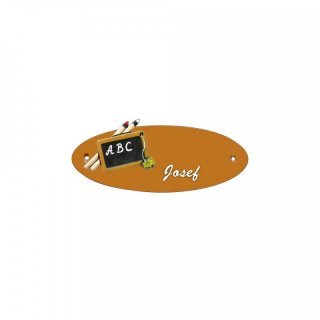 Namensschild Oval- Klassik 170x70mm  Terrakotta Motiv Tafel ABC