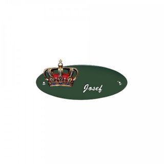 Namensschild Oval- Klassik 170x70mm  grn Motiv Krone