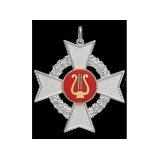 Orden, Spielmannzug  47 mm, versilbert, Auflage vergoldet, mit se und Ring
