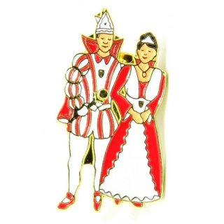 Pin Prinzenpaar rot Karneval 20x37