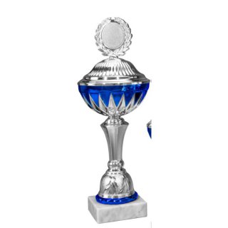 Pokal Leon Silber Blau H=395mm D=140 mm