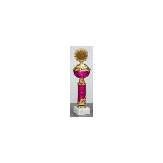 Pokal Viola pink-gold H=335 mm D=90 mm