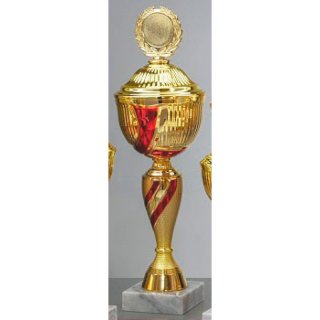 Pokal go-ro. H463mm Nerina 140, Marmor 100x30mm wei