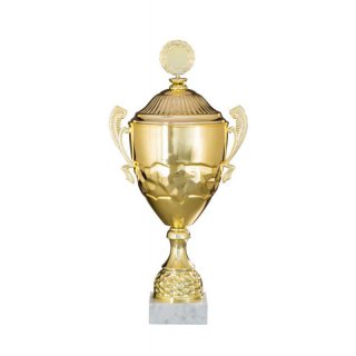 Pokal -gold- H630mm Kayleen 220, Marmor 140x50mm wei