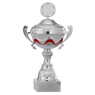 Pokal mit Henkel silber - rot Serie Ashly in 12 Unterschiedlichen Hhen