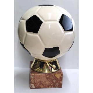 Porzellantrophe Fuball auf Marmorsockel H=20 cm inkl. Gravur