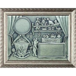 Relief aus Zinn, Geburt 44x34cm