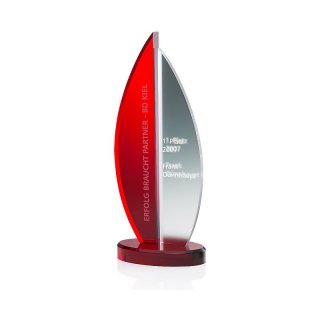 Rosedale Acryl-Award Fire  270 mm, Preis ist incl.Text & Logogravur, keine weiteren Kosten