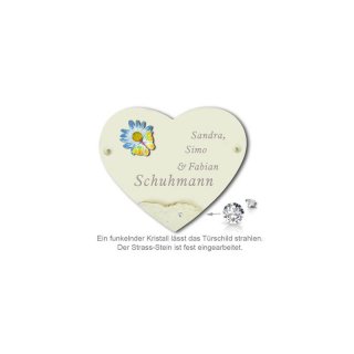 Schild Herz My Star Blume mit Schmetterling 190X135mm