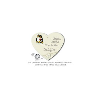 Schild Herz My Star Pinguin 135X115mm