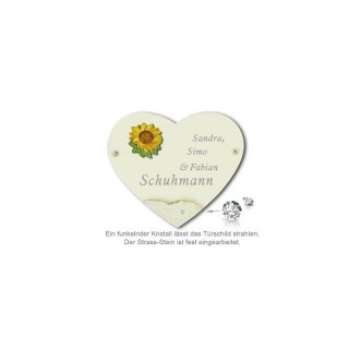 Schild Herz My Star Sonnenblume 190X135mm