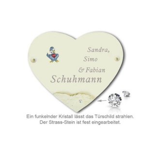 Schild Herz My Star Twitter Vogel 190X135mm