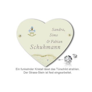 Schild Herz My Star Wiege blau 190X135mm