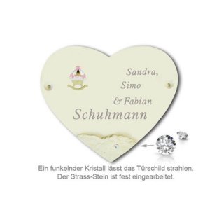 Schild Herz My Star Wiege rot 190X135mm