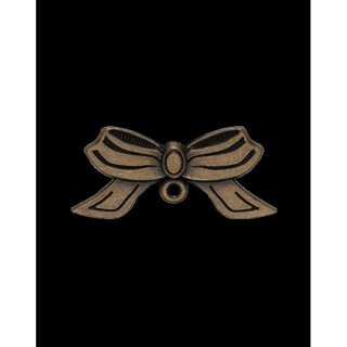 Schleife, 35 x 19 mm, bronzefarbig, mit Sicherheitsnadel  und  Ose