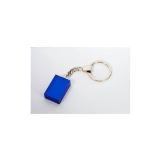 Schlüsselanhänger Glas 30x20mm blau, Stärke  8mm