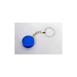Schlüsselanhänger Glas Ø30mm blau, Stärke 8mm