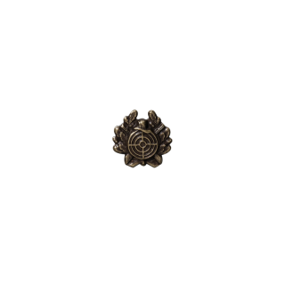 Schtzenabzeichen 14 mm in bronze, versilbert, altsilber oder vergoldet mit langer Nadel