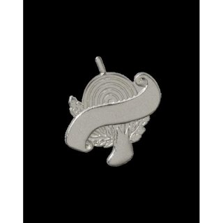 Schtzenabzeichen, 21 mm, versilbert, mit langer Nadel