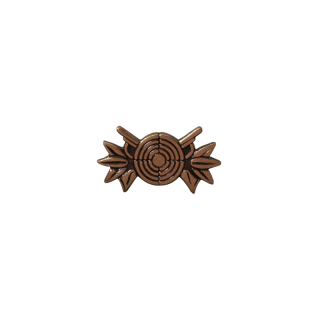 Schtzenabzeichen, 26 mm, bronzefarbig, mit langer Nadel