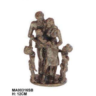 Skulptur Familie mit Sohn und Tochter 12 cm