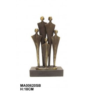 Skulptur Familie modern mit 3 Kindern 18 cm