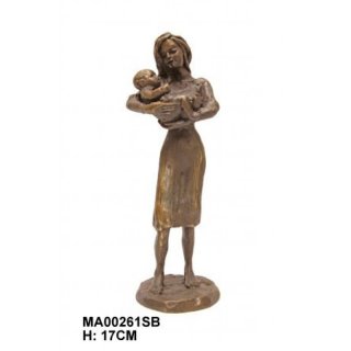 Skulptur Mutter und Kind Farbe bronze 17 cm