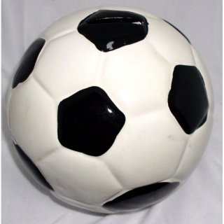 Spardose Fussball D=150mm schw./w abschliebar