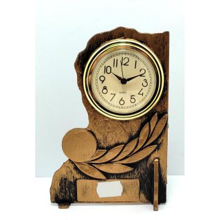 Stnder mit Uhr Lorbeerblatt Metall 17 cm inkl. Gravur