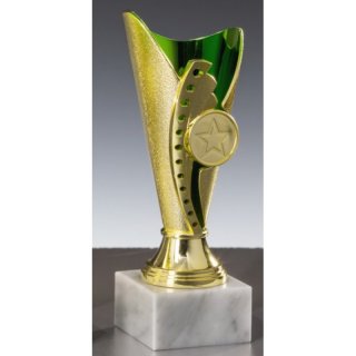 Trophe gold-grn H170mm Marmor 55x30mm wei
