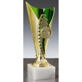 Trophe gold-grn H190mm Marmor 55x30mm wei