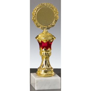 Trophe gold-rot H225mm Marmor 65x30mm wei