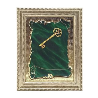 �bergabeschl�ssel Taga gold-gr�n 24x19 cm  inkl. Textgravur