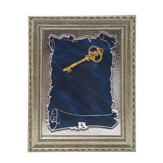 �bergabeschl�ssel Taga silber-blau 24x19 cm inkl. Textgravur