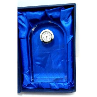 Uhr Kristallglas13cm in Gescheckbox