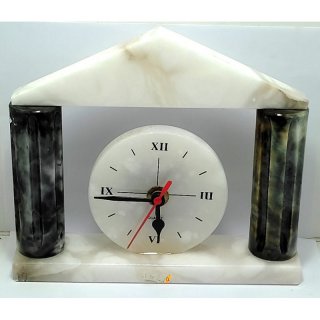 Uhr in Designer-Look Marmor H=22 cm