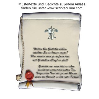 Urkunde Decoramic 180x220mm  sandfarben, Artelith Motiv Fleur de lys silber