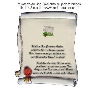 Urkunde Decoramic 180x220mm  sandfarben, Artelith Motiv Glcksschwein