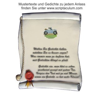 Urkunde Decoramic 180x220mm  sandfarben, Artelith Motiv Oldtimer