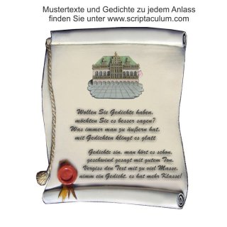 Urkunde Decoramic 180x220mm  sandfarben, Artelith Motiv der Stadt Bremen Rathaus