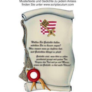 Urkunde Decoramic 220x350mm sandfarben, Artelith Motiv der Stadt Bremen Fahne
