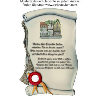 Urkunde Decoramic 220x350mm sandfarben, Artelith Motiv der Stadt Bremen Huser