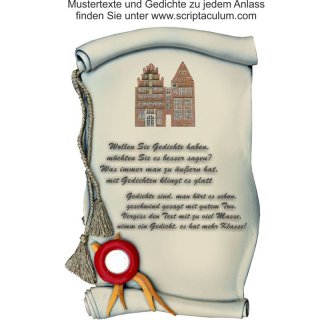 Urkunde Decoramic 220x350mm sandfarben, Artelith Motiv der Stadt Bremen zwei Huser