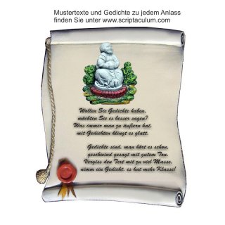 Urkunde Decoramic 180x220mm  sandfarben, Artelith Themen-Motiv Buda