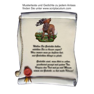 Urkunde Decoramic 180x220mm  sandfarben, Artelith Motiv Hirsch