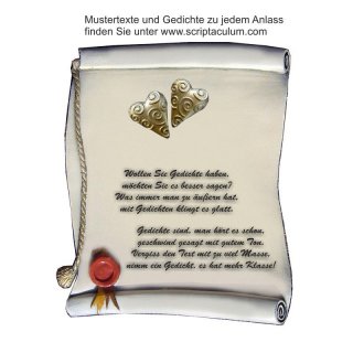 Urkunde Decoramic 140x170mm  sandfarben, Artelith Motiv zwei Herzen gold