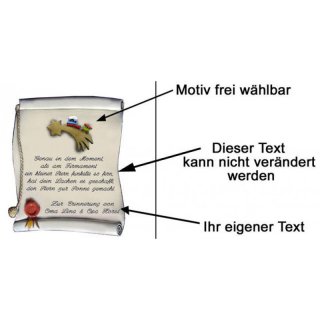 Urkunde mit Spruch zur Geburt 18x22 cm personalisierbar